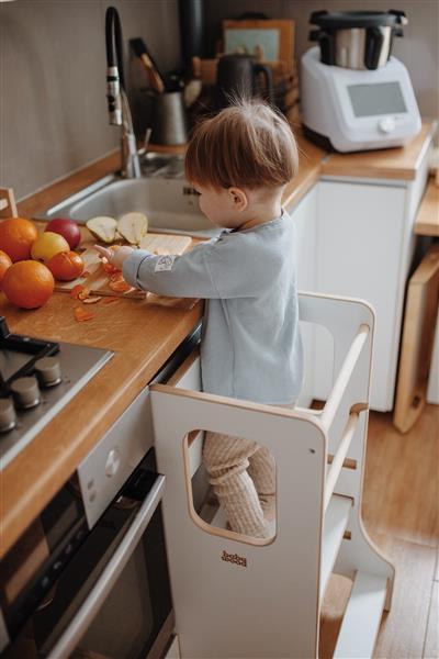 Grote foto kitchen helper slim babywood white white kinderen en baby overige