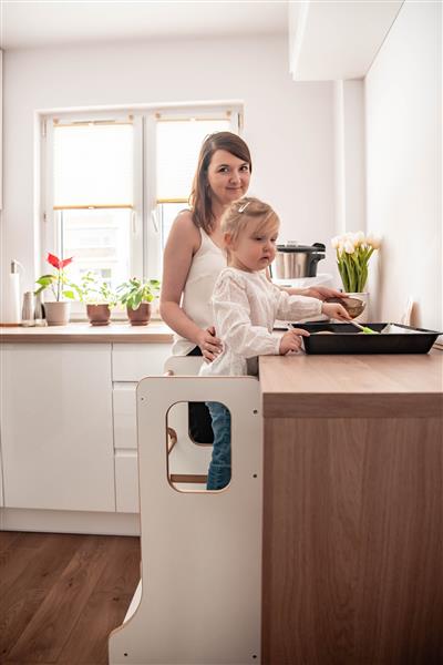 Grote foto kitchen helper slim babywood white white kinderen en baby overige