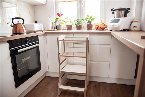 Grote foto kitchen helper slim babywood white white kinderen en baby overige