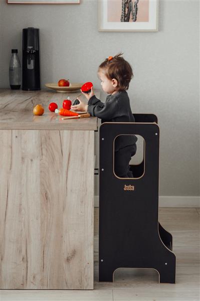 Grote foto kitchen helper slim babywood black black kinderen en baby overige