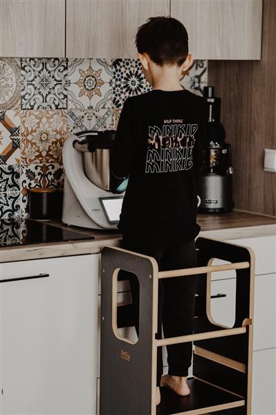 Grote foto kitchen helper slim babywood black black kinderen en baby overige