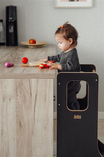 Grote foto kitchen helper slim babywood black black kinderen en baby overige