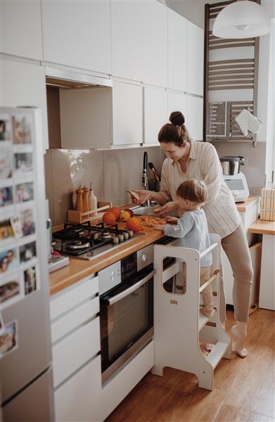 Grote foto kitchen helper slim babywood white white kinderen en baby overige