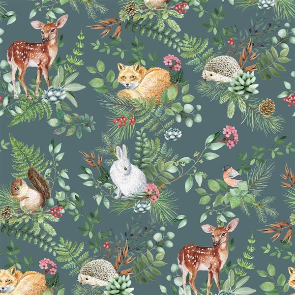 Grote foto behang woodland green 2 8 m rol woodland 53x280 cm kinderen en baby complete kinderkamers