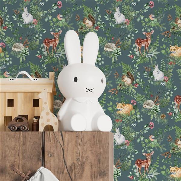 Grote foto behang woodland green 2 8 m rol woodland 53x280 cm kinderen en baby complete kinderkamers