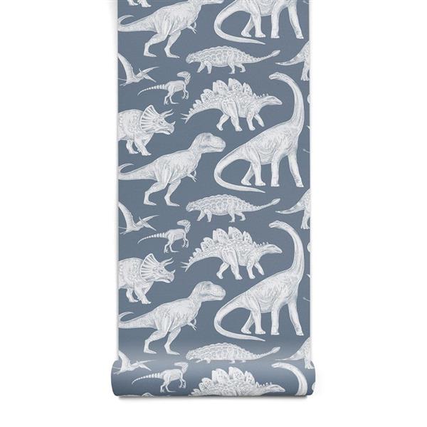 Grote foto behang dino blue 2 8 m rol dino blue 2 8 m kinderen en baby complete kinderkamers