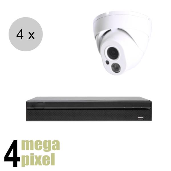 Grote foto op op 4 megapixel cvi camerasysteem 15m nachtzicht 3.6mm 4 camera k 5104 rb 4m audio tv en foto videobewakingsapparatuur