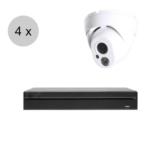 Grote foto op op 4 megapixel cvi camerasysteem 15m nachtzicht 3.6mm 4 camera k 5104 rb 4m audio tv en foto videobewakingsapparatuur