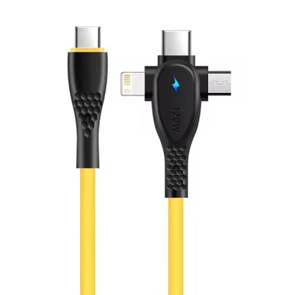 Grote foto 3 in 1 usb c oplaadkabel iphone lightning usb c micro usb 1.5 meter oplader data kabel gee telecommunicatie opladers en autoladers