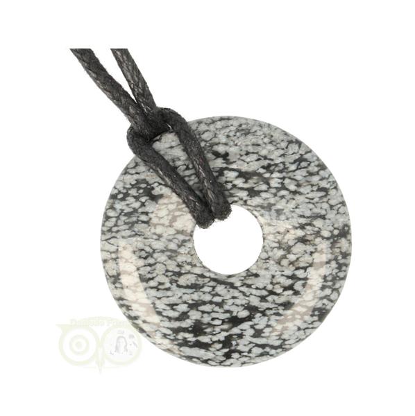 Grote foto sneeuwvlok obsidiaan donut hanger nr 9 3cm verzamelen overige verzamelingen