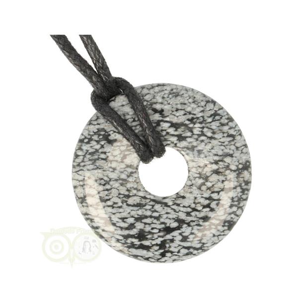 Grote foto sneeuwvlok obsidiaan donut hanger nr 9 3cm verzamelen overige verzamelingen