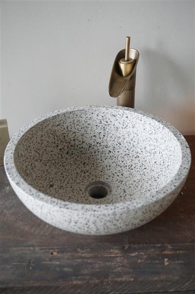Grote foto waskom terrazzo zwart wit 40 x h15 cm huis en inrichting complete badkamers