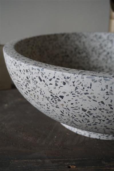 Grote foto waskom terrazzo zwart wit 40 x h15 cm huis en inrichting complete badkamers