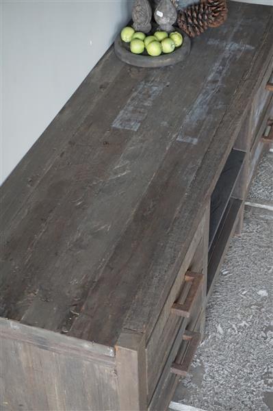 Grote foto tv meubel driftwood 4 lades b160xh60xd50 cm huis en inrichting woningdecoratie