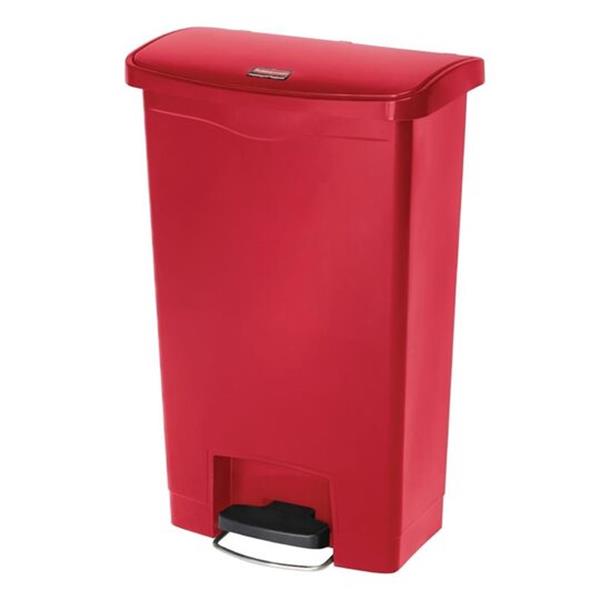 Grote foto rubbermaid slim jim front step pedaalemmer 50ltr rood gl026 diversen overige diversen