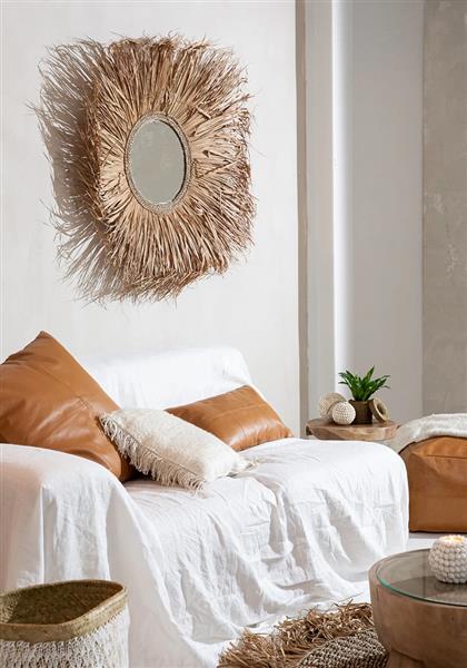 Grote foto het six panel leather kussenhoes kameel 30x50 huis en inrichting woningdecoratie