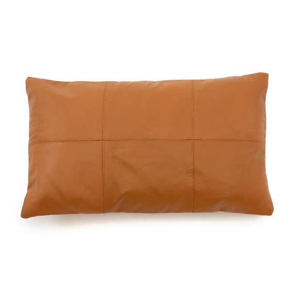 Grote foto het six panel leather kussenhoes kameel 30x50 huis en inrichting woningdecoratie