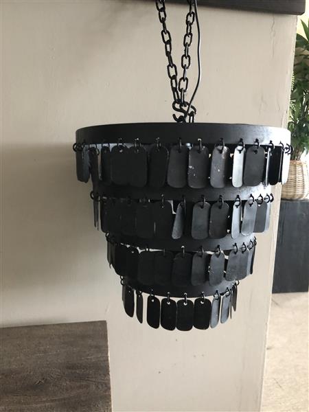 Grote foto hanglamp hangertjes zwart tweede kansje huis en inrichting bankstellen