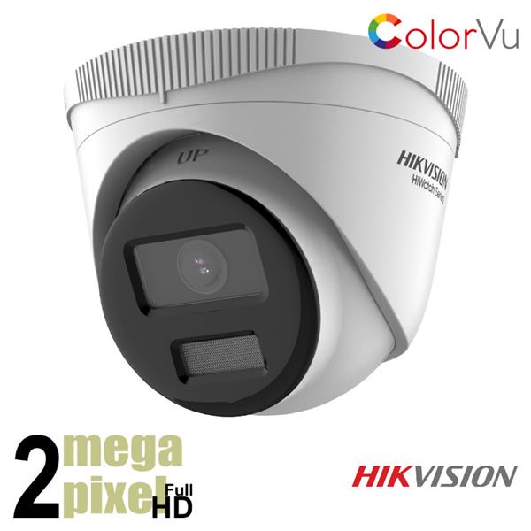 Grote foto hikvision full hd colorvu dome camera witte leds hwi t229h audio tv en foto professionele video apparatuur