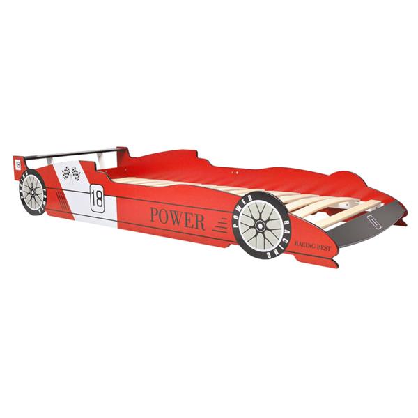 Grote foto vidaxl kinderbed raceauto met led verlichting rood 90x200 cm kinderen en baby complete kinderkamers