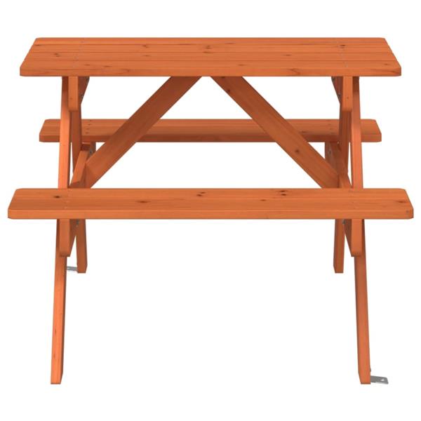Grote foto vidaxl picknicktafel voor 4 kinderen met parasolgat massief vurenhout tuin en terras tuinmeubelen
