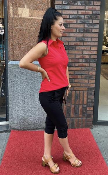 Grote foto travel blouse mouwloos uni 2299 red kleding dames blouses
