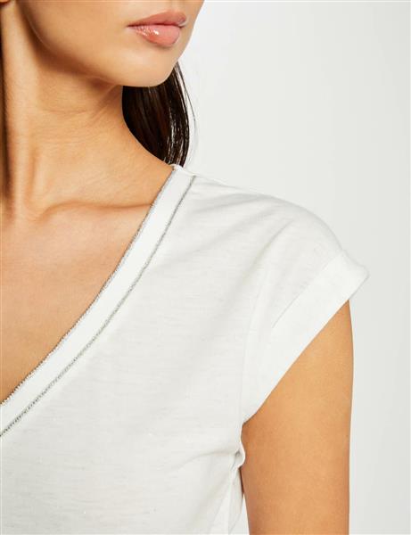 Grote foto short sleeved t shirt 242 daya ecru kleding dames overige kledingstukken