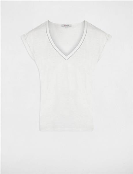 Grote foto short sleeved t shirt 242 daya ecru kleding dames overige kledingstukken