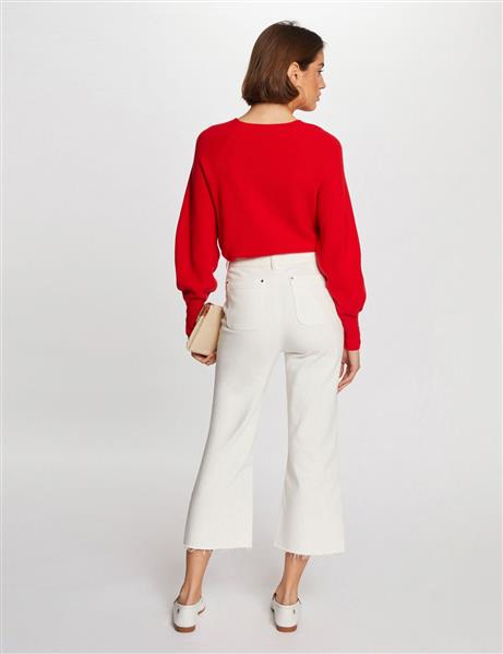 Grote foto long sleeved jumper v neck 242 mpanda red kleding dames overige kledingstukken