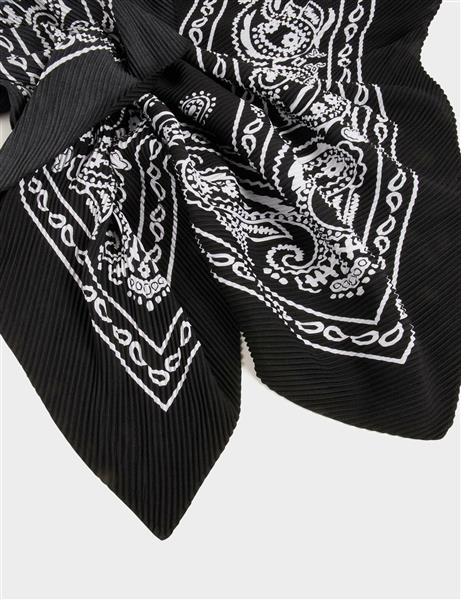 Grote foto pleated printed scarf 242 5baie black kleding heren overige herenkleding