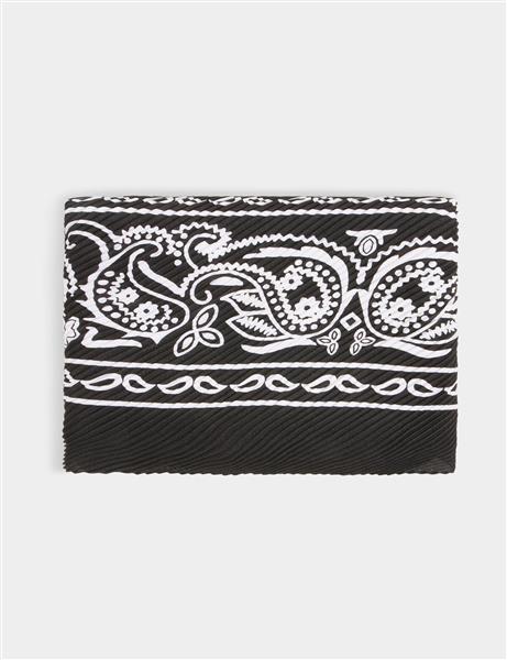 Grote foto pleated printed scarf 242 5baie black kleding heren overige herenkleding