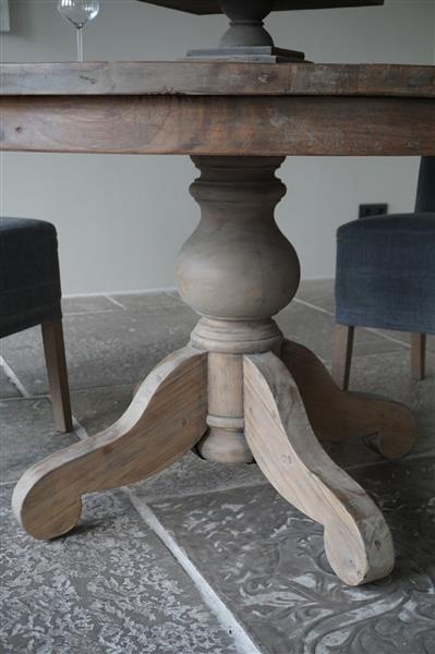 Grote foto eetkamertafel rond 140 x h80 cm bruin huis en inrichting woningdecoratie