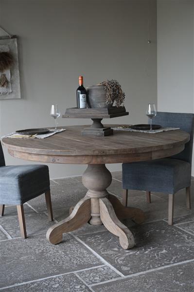 Grote foto eetkamertafel rond 140 x h80 cm bruin huis en inrichting woningdecoratie