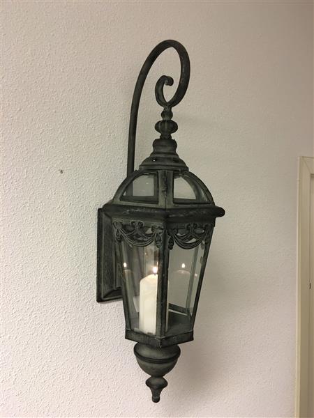 Grote foto wandlantaarn met muurbeugel gemaakt van metaal zeer sfeervol huis en inrichting woningdecoratie