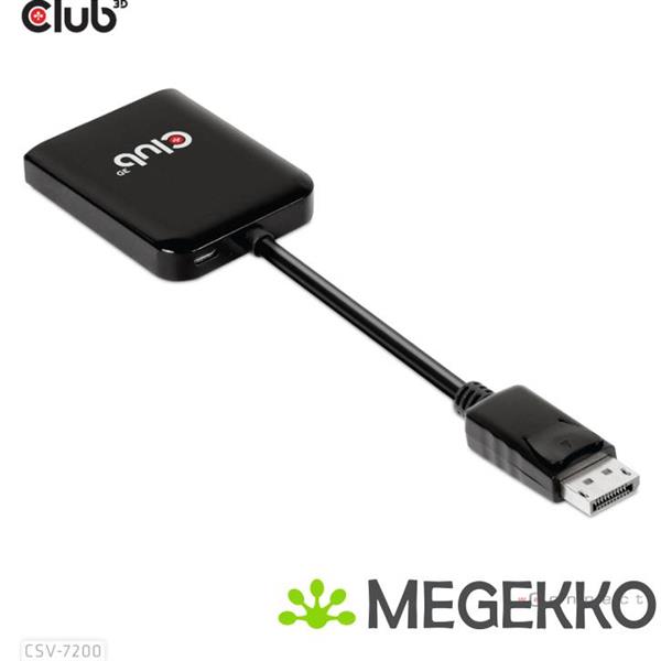 Grote foto club3d csv 7200 video splitter displayport 2x displayport computers en software overige computers en software