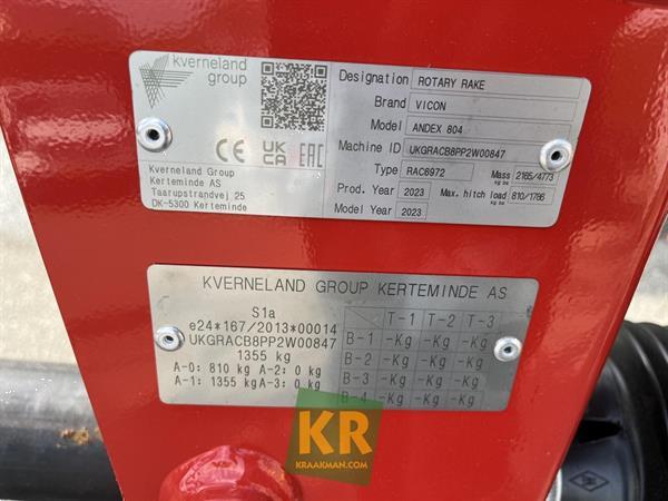 Grote foto vicon andex 804 27030 agrarisch harken