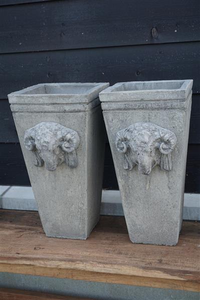 Grote foto pot bloembak beton ramskop h30 x b17 cm huis en inrichting woningdecoratie