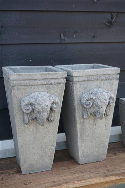 Grote foto pot bloembak beton ramskop h30 x b17 cm huis en inrichting woningdecoratie