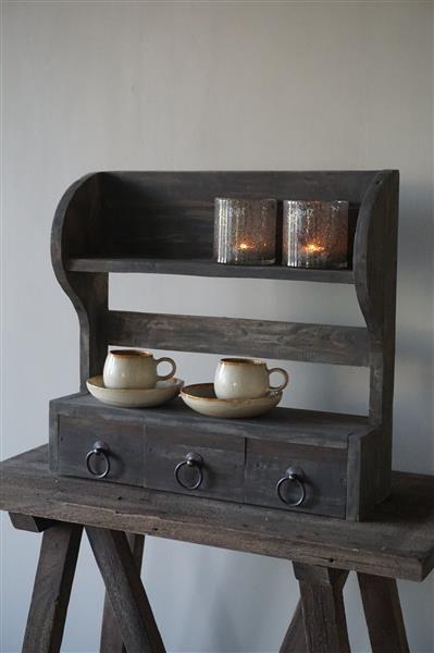 Grote foto wandrek 3 lades oud hout vintage h54xb50 cm huis en inrichting woningdecoratie