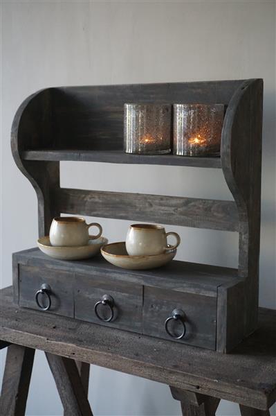 Grote foto wandrek 3 lades oud hout vintage h54xb50 cm huis en inrichting woningdecoratie
