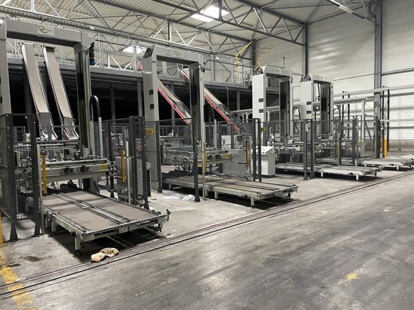 Grote foto sorma pal 108d palletiseerinstallatie met 4 palletiseerders agrarisch tuinbouw