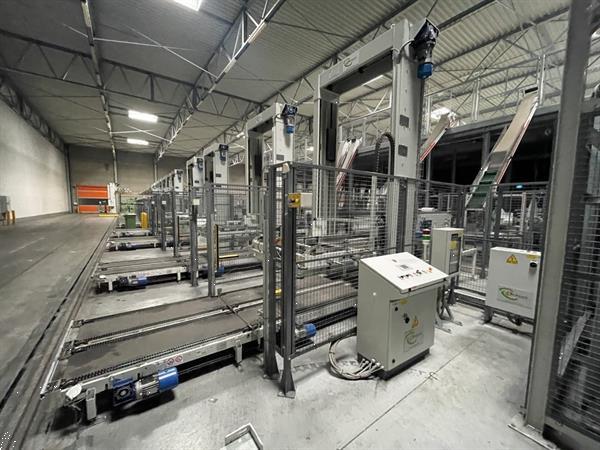 Grote foto sorma pal 108d palletiseerinstallatie met 4 palletiseerders agrarisch tuinbouw