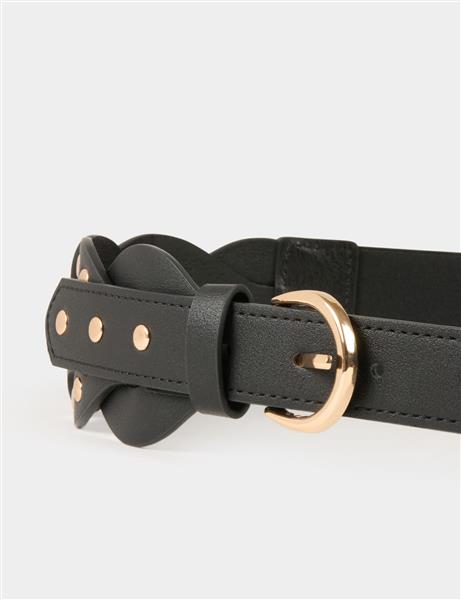 Grote foto elasticised belt with studs 242 3maro bruin kleding dames riemen