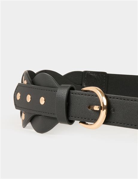 Grote foto elasticised belt with studs 242 3maro bruin kleding dames riemen
