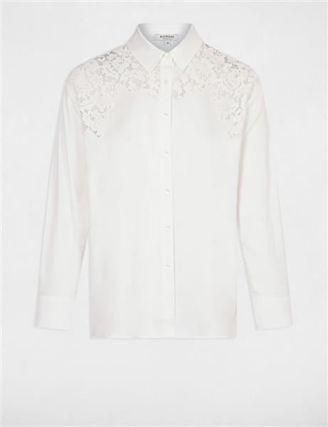 Grote foto shirt met lange mouwen 242 cgrap ecru kleding dames blouses