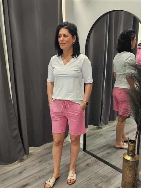 Grote foto travel shorts uni 2423 barbie pink kleding dames spijkerbroeken en jeans