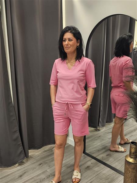Grote foto travel shorts uni 2423 barbie pink kleding dames spijkerbroeken en jeans