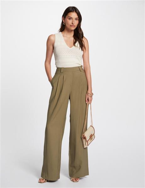 Grote foto loose trousers 242 pvadia khaki green kleding dames overige kledingstukken