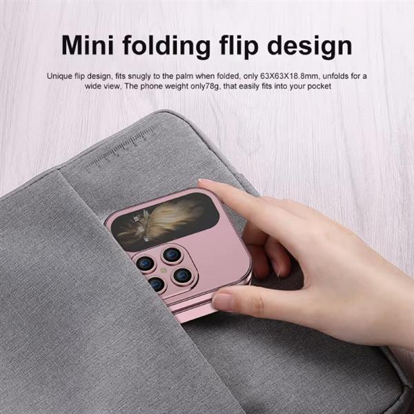 Grote foto i17 mini vouwbare telefoon 1.77 inch hd scherm dual sim 1000mah batterij blauw telecommunicatie mobieltjes