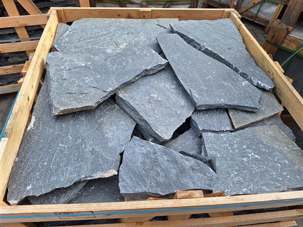 Grote foto flagstones karystos black 3 5 cm dik tuin en terras tegels en terrasdelen